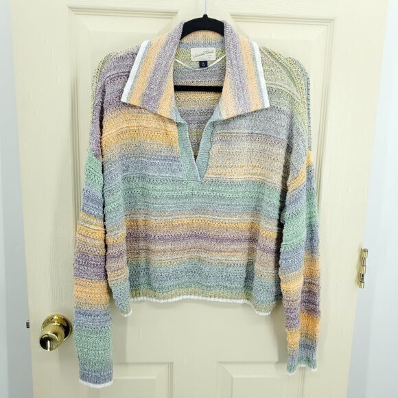 Universal Thread Matching Knit Set XL Top/L Shorts Orange/Blue - Picture 3 of 16